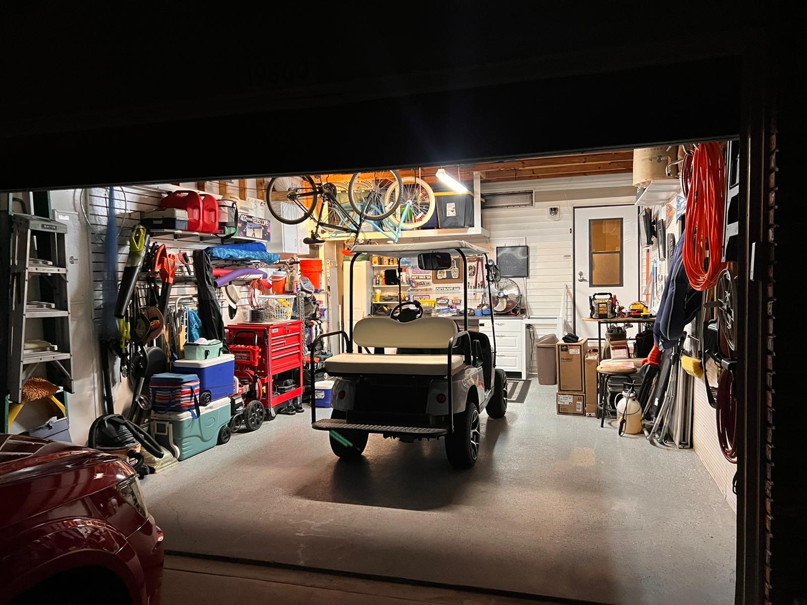 Garage door interior view
