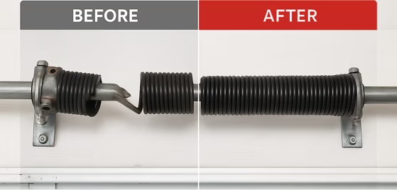 Spring repair before and after comparison