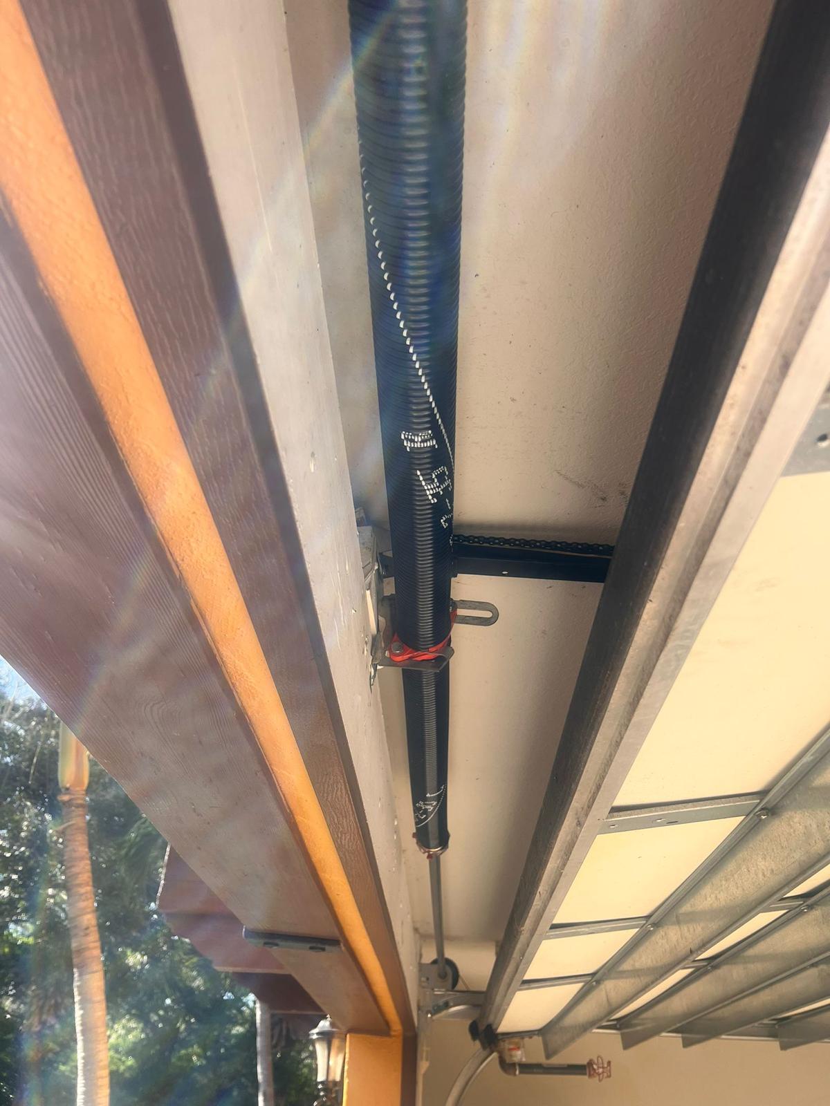 Close-up of torsion spring